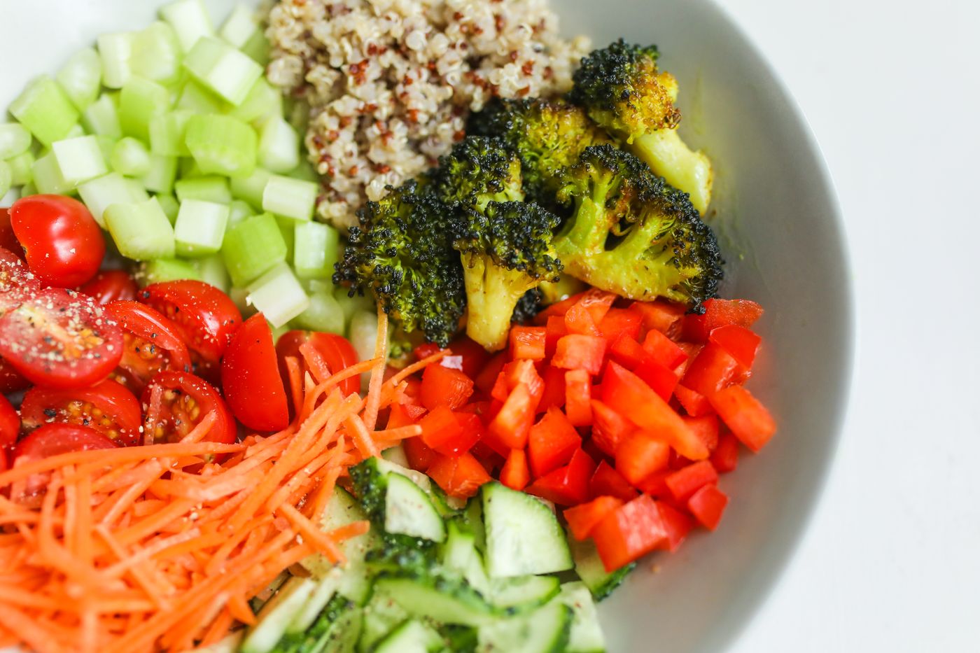 Colorful bowl of healthy food for wellness and nutrition